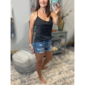 Scoop Mesh Racerback Tank Charcoal Gray 0060